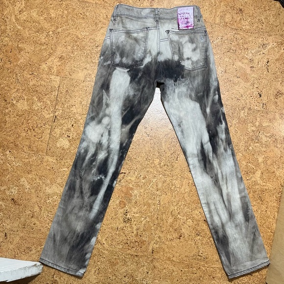 Volcom Stone Boardwear Vintage Tie Dye Acid Wash Jeans In Brown Sz 30 - Picture 10 of 15